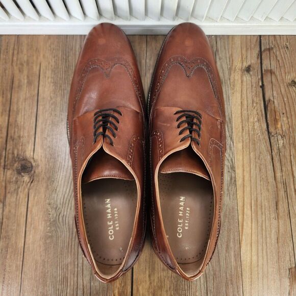 Cole Haan Modern Essentials Grand.OS Wingtip Mens 13 W Brown Leather Derby Shoes main image 4